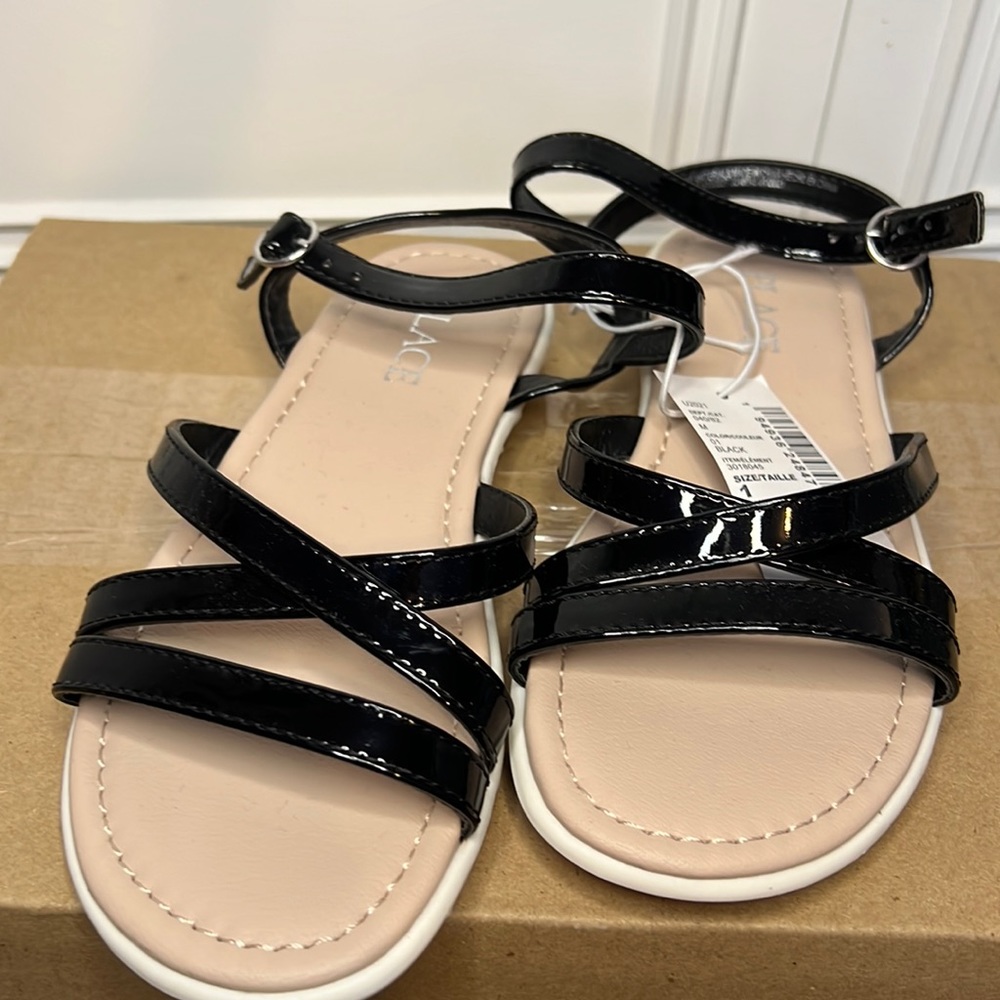 Black strappy sandals size 1 from The Children’s Place